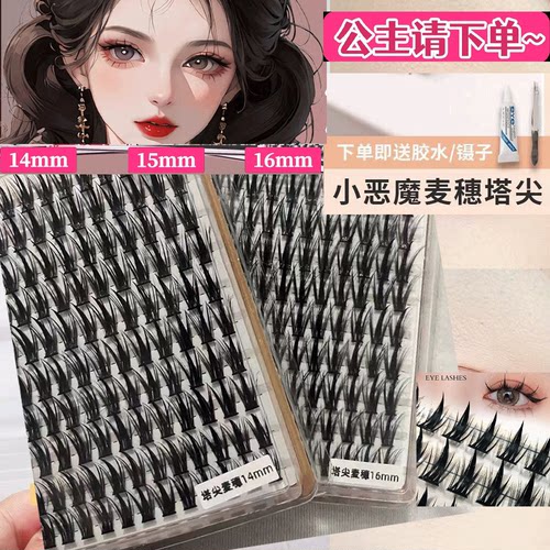 浓密麦穗塔尖16mm假睫毛洛兜LODO