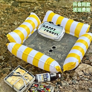 游泳圈儿童3岁以上充气浮床水上漂浮玩具防侧翻玩水装 网红新款 备