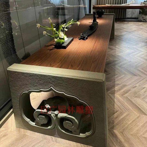 石雕青石庭院石桌长桌庭院园林装饰