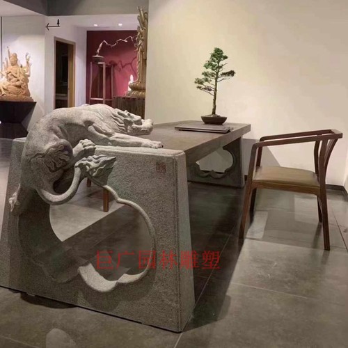 定制石雕青石户外庭院茶室石桌装饰