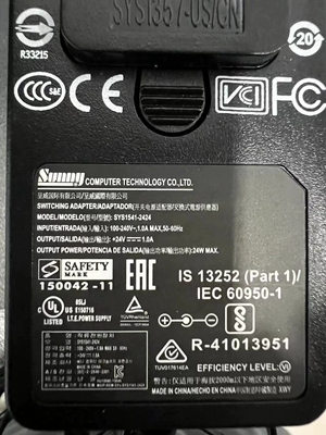 适用于 爱普生扫描仪SYS1541-2424 电源适配器 充电器24v1a 2a