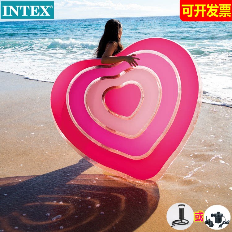 INTEX双人充气浮排戏水浮床摄影