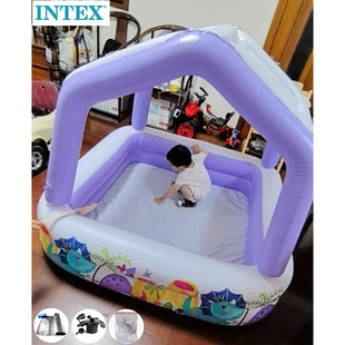 intex环保出口充气遮阳帐篷戏水池宝宝玩具屋花园小孩游泳池