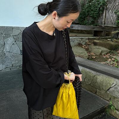 ABow100精梳棉卷边基础长袖上衣