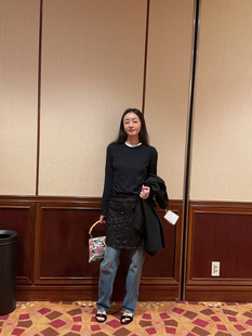 Bow 纯棉叠穿小圆领长袖 2024 经典 t恤 「早春」miu式