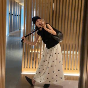 不对称法式 「早秋」进口羊毛混纺围巾式 2024 优雅针织背心 Bow