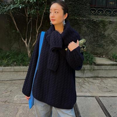 ABow100羊毛长短款两件麻花羊毛