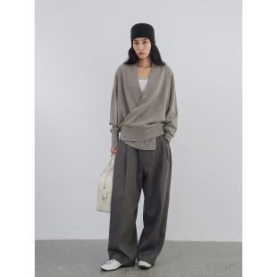 Bow 立体宽松条纹阔腿裤 2025 重磅优雅老钱风 「秋」自然美学