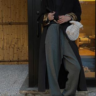 直筒针织裤 「深冬」100羊毛慵懒松弛感无缝抽绳经典 2024 Bow