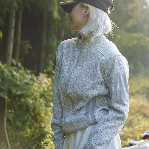 户外休闲立领保暖抓绒衣内胆情侣