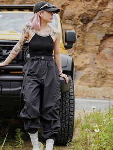 机能风街头百搭宽松男女同款 户外速干防水硬壳冲锋裤 冒险革命