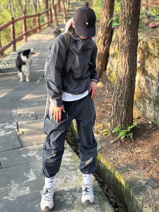 《自然复兴》户外速干防水硬壳冲锋裤机能风街头宽松工装裤男女款