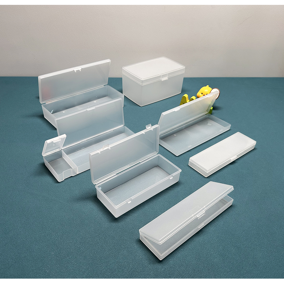 桌面收纳生盒砂质感半透明储物盒