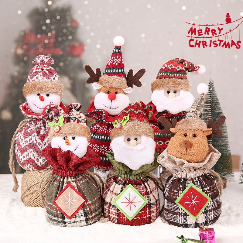 创意圣诞节礼物苹果袋儿童包装盒手提平安夜小礼品糖果袋袜子装饰