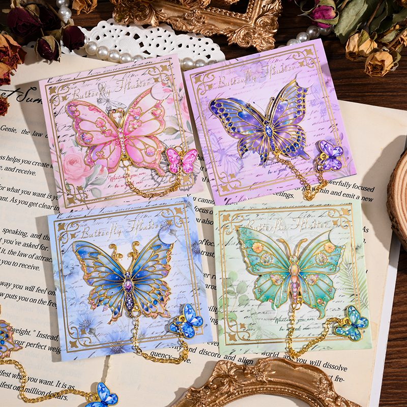 高级感蝴蝶金属书签高档小众书夹