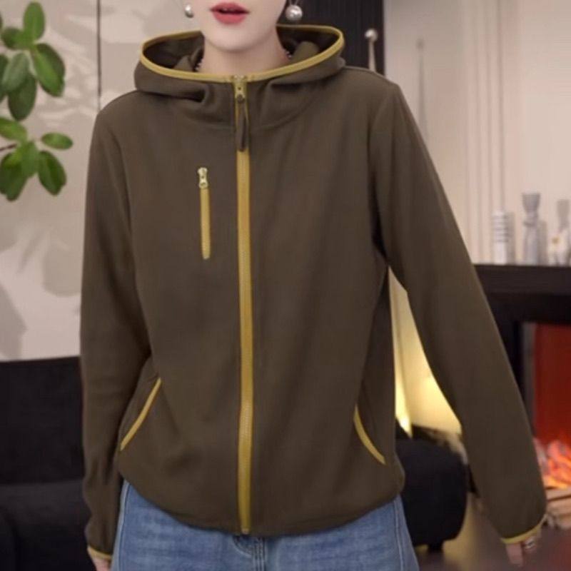 大码300斤韩系减龄休闲连帽卫衣外套女秋冬加绒加厚保暖时尚上衣,女装/女士精品,常规大码外套,淘宝优惠券,粉丝福利购,淘宝优惠卷
