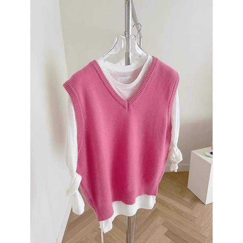 特大码韩版洋气V领针织马甲背心女秋冬胖mm无袖叠穿坎肩宽松上衣,女装/女士精品,毛衣,淘宝优惠券,粉丝福利购,淘宝优惠卷