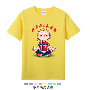 2026年款哈兰德haaland挪威队短袖T恤纯棉庆祝动作衣服上衣