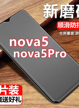 适用于华为nova5 nova5pro磨砂钢化膜全屏玻璃防爆膜SEA-AL00手机膜