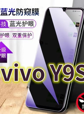 适用vivoy9s蓝光防窥膜V1945A防偷窥钢化膜Y9S手机膜黑边防偷看步步高丫9s抗兰光V1945T全屏防摔护眼保护膜高