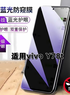 适用V2312BA防窥膜vivoY78t抗蓝光护眼防偷窥步步高丫78T钢化膜VIVOY78t手机膜5G黑边防偷看保护隐私贴膜