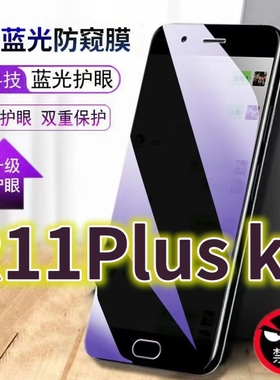 适用OPPOR11PLUSKT蓝光防窥膜r11splus防偷窥钢化膜R11手机膜r11s防偷看欧泊R11pluskt抗兰光全屏防摔护眼保