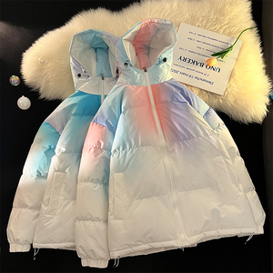 M009-特P95渐变棉服男女冬季新款棉衣外套ins潮设计感港风棉袄图片