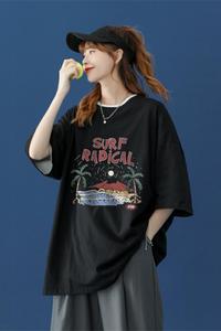 T801-P25短袖T恤男潮牌潮流ins情侣上衣服夏季大码新款宽松
