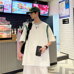现货现货TZ01-P40篮球服套装女生假两件宽松球衣男比赛队服运图片