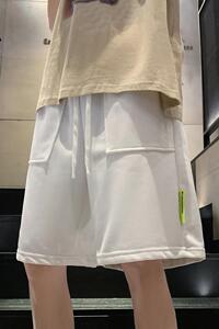 52227-P39五分裤男宽松港风潮牌运动短裤韩版潮流百搭直筒中裤图片