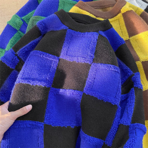 68278-P70男士毛衣男冬加厚新款衣服上衣宽松潮流针织衫毛线衣