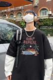 D22-P45假两件无帽卫衣男春秋ins潮牌早春圆领衣服2022春季，男装卫衣，电商D310（原电商305）