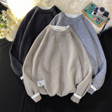 M389-P50男士圆领套头针织衫日系潮牌拼接撞色休闲打底衫港风宽松，男装针织衫/毛衣，电商D310（原电商305）