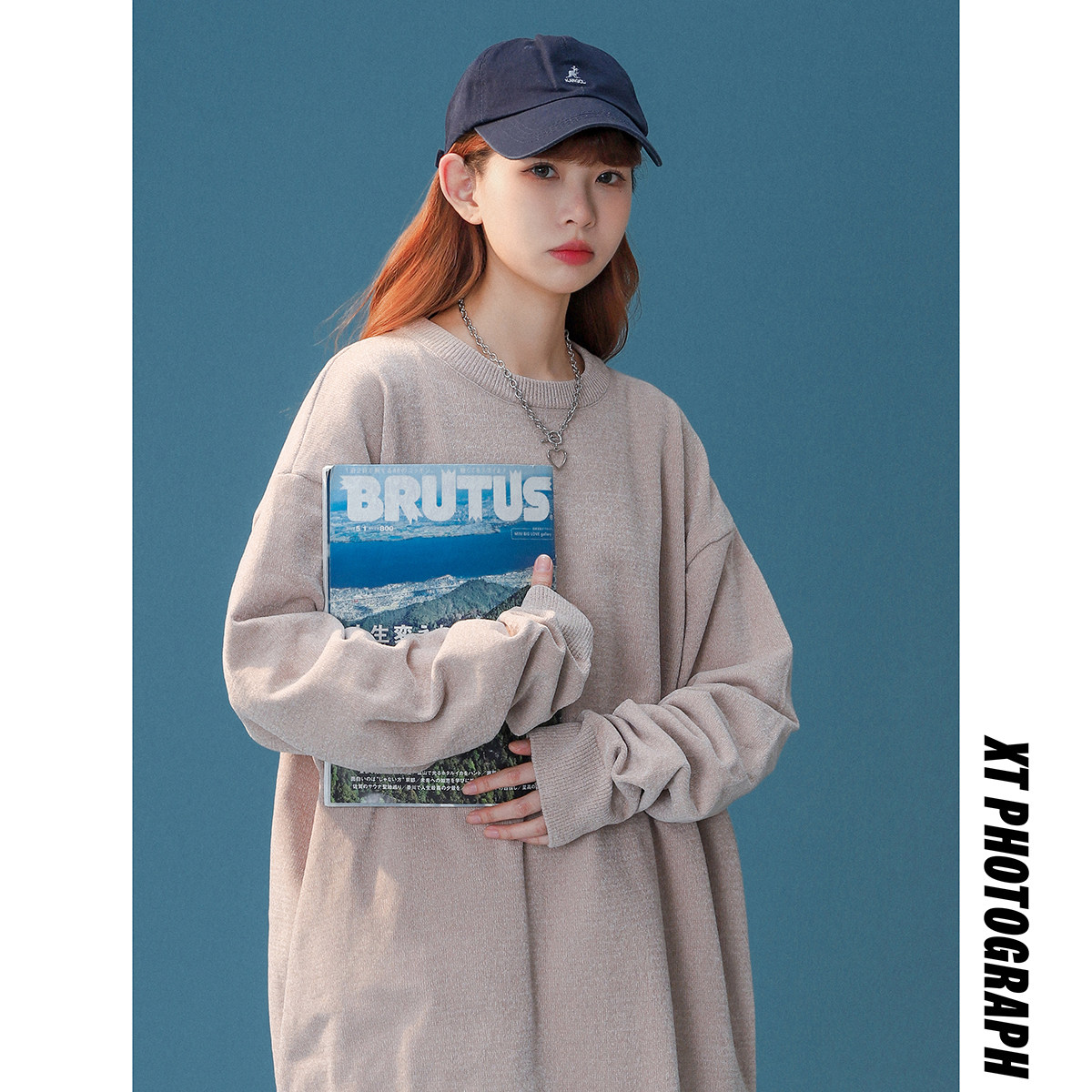 M860-P45纯色毛衣男ins港风秋冬简约圆领打底衫潮牌宽松线衣，男装针织衫/毛衣，电商D310（原电商305）