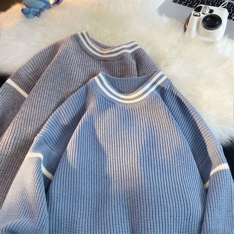 M858-P55毛衣男款秋冬季港风宽松慵懒风针织衫ins潮牌外套，男装针织衫/毛衣，电商D310（原电商305）