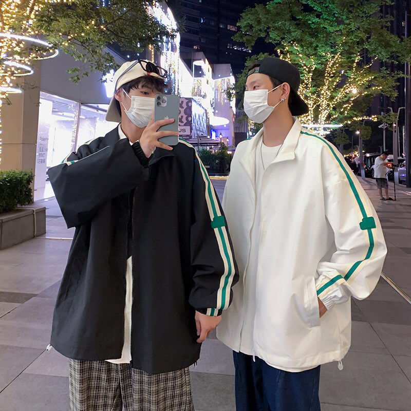 JK652-P65外套男春秋季港风ins潮牌休闲大码宽松防风立领夹克图片