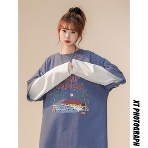 中性风D22-P45卫衣男春季新款宽松休闲字母印花外套美式ins潮图片