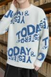 79155-P60毛衣男秋冬季潮流圆领针织衫青少年加厚帅气打底衫，男装针织衫/毛衣，电商D310（原电商305）