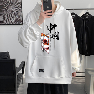 WY936-P38卫衣男春秋款潮流美式港风ins潮牌宽松秋季连帽外套图片