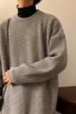 M869-P55潮流学生纯色针织衫港风百搭圆领毛衣男ins宽松线衣外套，男装针织衫/毛衣，电商D310（原电商305）