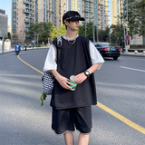 现货TZ01-P40篮球服套装女生假两件宽松球衣男比赛队服运，男装T恤，电商D310（原电商305）