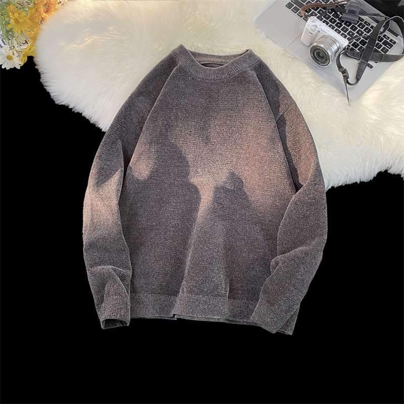 M860-P45港风宽松情侣休闲毛衣男ins潮百搭纯色针织衫男士，男装针织衫/毛衣，电商D310（原电商305）