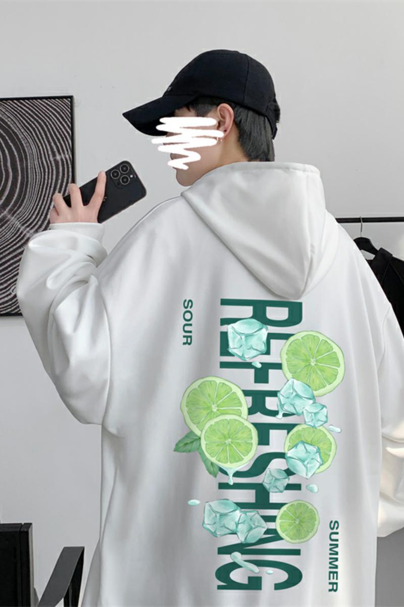 W996-P40港风卫衣男士2023新款春秋季连帽百搭时尚潮流印花外套,男装卫衣,电商D310（原电商305）