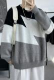 86805-P60潮牌宽松圆领毛衣男日系高街秋冬新款针织衫外套线衣，男装针织衫/毛衣，电商D310（原电商305）