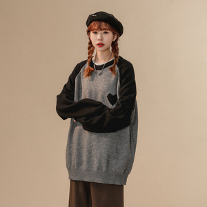 M815-P55日系复古慵懒针织衫ins情侣装毛衣男女港风宽松古着外套,男装针织衫/毛衣,电商D310（原电商305）