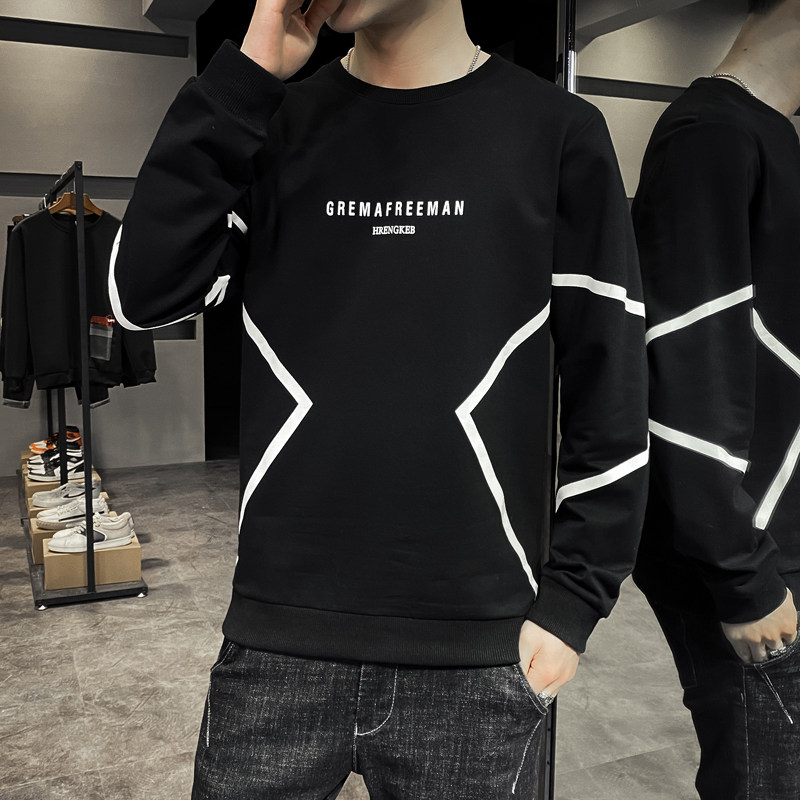 WY03-P50卫衣男青少年班服潮秋衣男装白色薄卫衣韩版薄款圆领,男装卫衣,电商D310（原电商305）