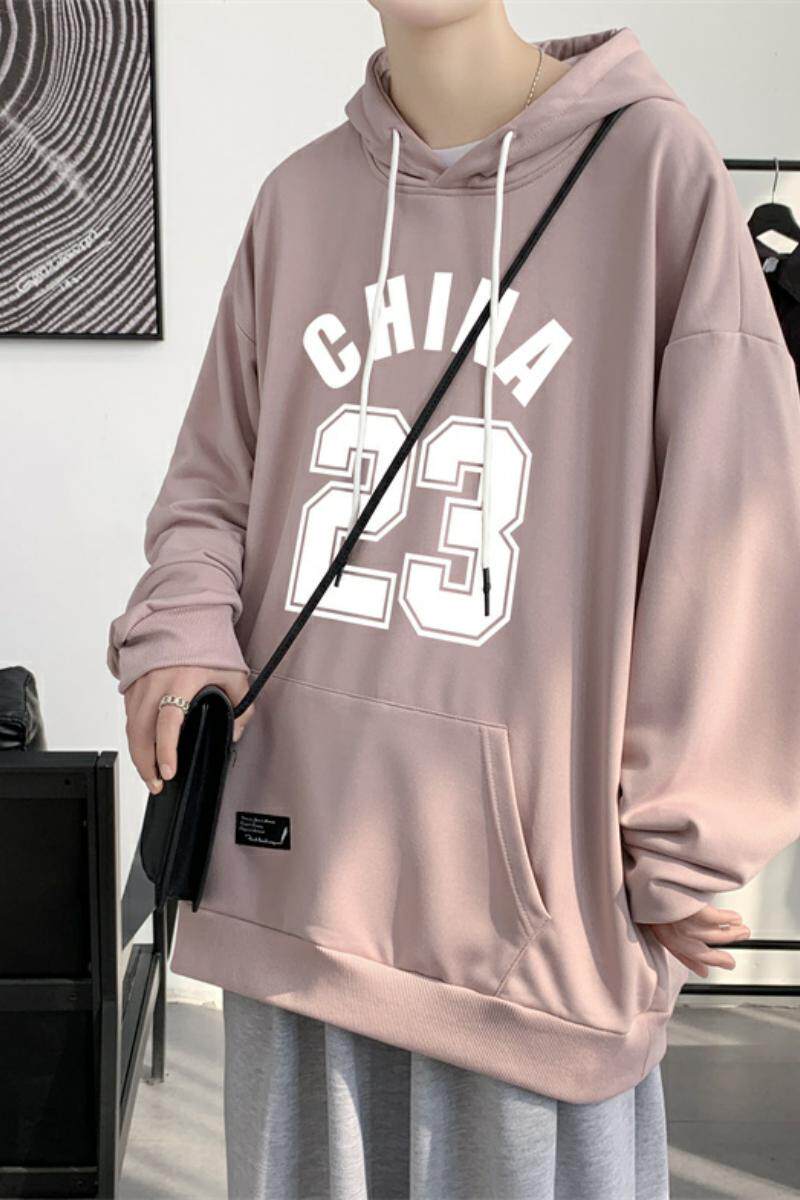 W521-P38黑色连帽卫衣男秋季新款潮牌宽松大码字母印花港风百搭,男装卫衣,电商D310（原电商305）