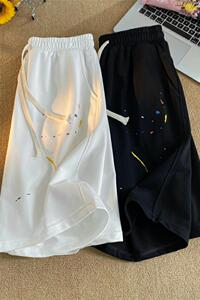 K223-P38日系风工装短裤男款夏季宽松潮直筒男生运动五分休闲裤图片