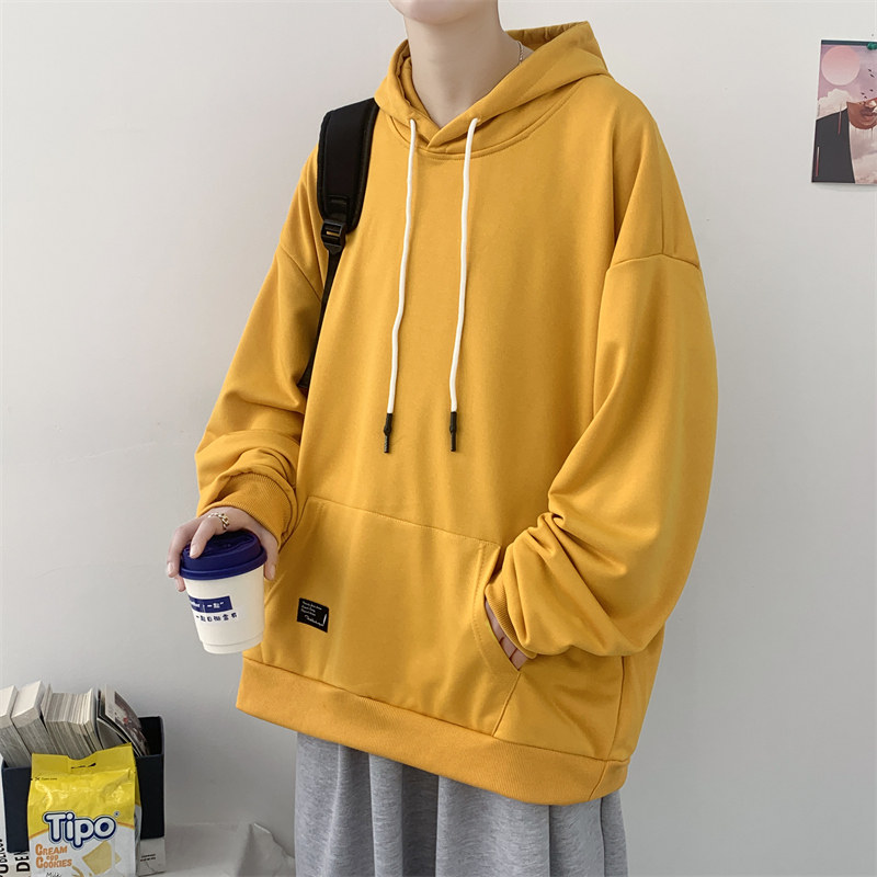W518-P28港风纯色卫衣男连帽韩版潮流学生宽松百搭套头外套潮,男装卫衣,电商D310（原电商305）