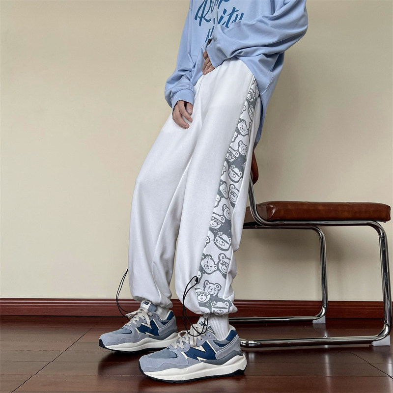 K886-P50男士春秋季新款休闲卫裤男生潮牌宽松束脚灰色运动长裤,男装休闲裤,电商D310（原电商305）